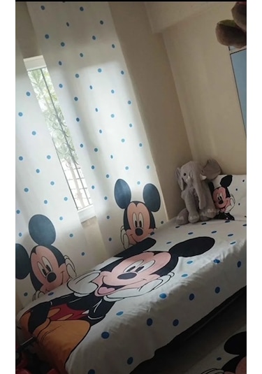 Mickey Miki Fare Dijital Baskı Yatak Örtüsü Yastık Kılıfı
