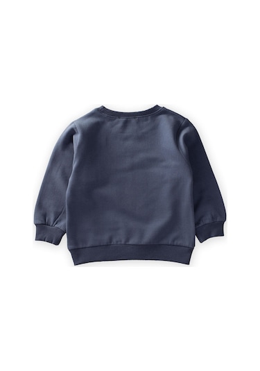 Cigit Çiçek Basdkılı Pullu Sweatshirt 1-6 Yaş Lacivert Lacivert