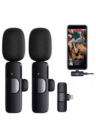 Skytek K9 Kablosuz İkili Yaka Mikrofonu Youtube Tik Tok Vlog Lightning Uyumlu