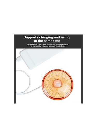 Artfulabode Usb Turuncu Sıcak Şarj Renkli Ölçüm Mekan Led Kamp Kamp Işığı Işığı Edilebilir Dış Depolama Çıtalı Çadır Atmosferip + Nv Turuncu