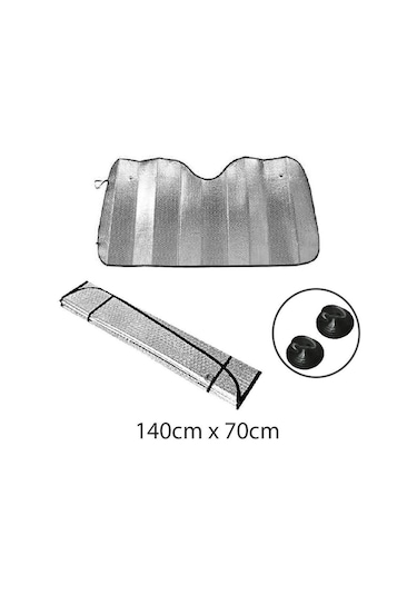 Araba Oto Ön Cam Güneşliği Parlak Metalize 140 CM X 70 CM