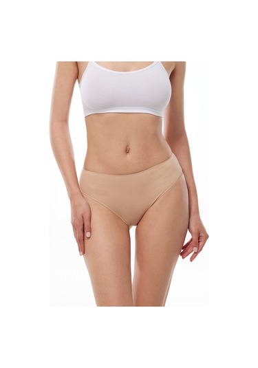 Malabadi Kadın Ten Ekru Bordo 6 Lı Paket Modal Dar Kalıp Ara Bel Slip Külot 187 Ten-ekru-bordo