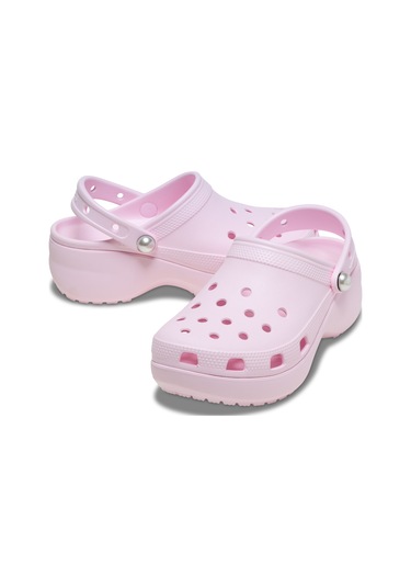 Classic Platform Pearl Clog Pink Milk Pembe