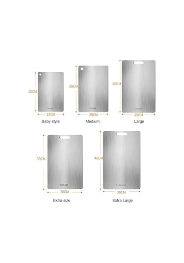 316 Paslanmaz Çelik Panel Ve Kesme Tahtası Mutfak Ev Kalınlaşmış Çift Taraflı Kesme Tahtası Blok Yoğurma Hamur Tahtası 39x28cm