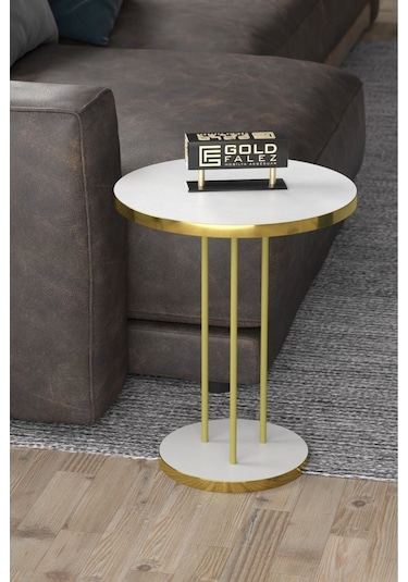 Zigon Sehpa Terra Gold Beyaz