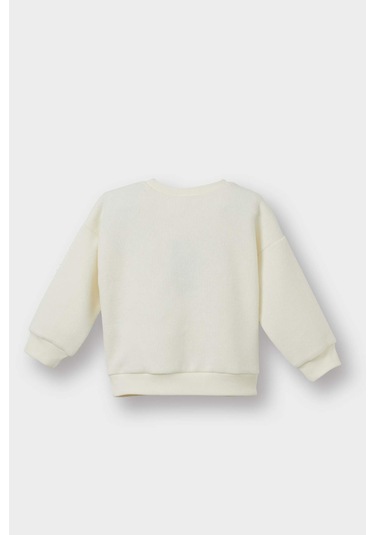 Defacto Kız Bebek Bisiklet Yaka Çiçekli Sweatshirt G2644a525aubg198 Bej