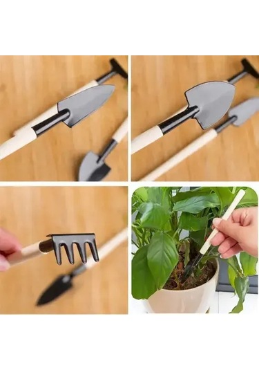 Mini Ahşap Hobi Bahçe Seti 3 Parça-9097539769493