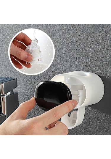 Siyah Otomatik Diş Macunu Dispenseri Banyo Aksesuarları Ev Banyo İçin Diş Fırçası Tutucu Diş Kremi Dağıtıcı Siyah