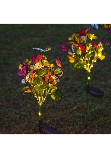 Hishoppinggüneş Enerjili Kelebek Çiçek Bahçe Lambası - Bahçe Ve Çim Dekorasyonu İçin 0-5wsıcak Beyaz Sıcak Beyaz