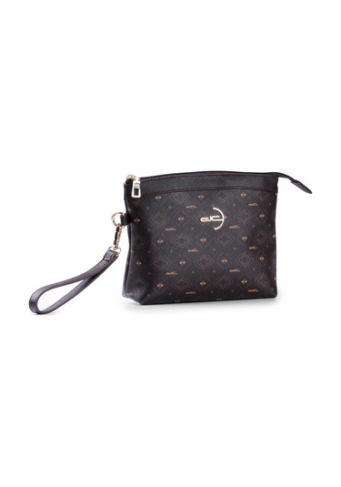 Deri Company Kadın Basic Clutch Çanta Monogram Desenli Logolu Kahverengi Taba (4010K) 214009 Kahverengi - Taba