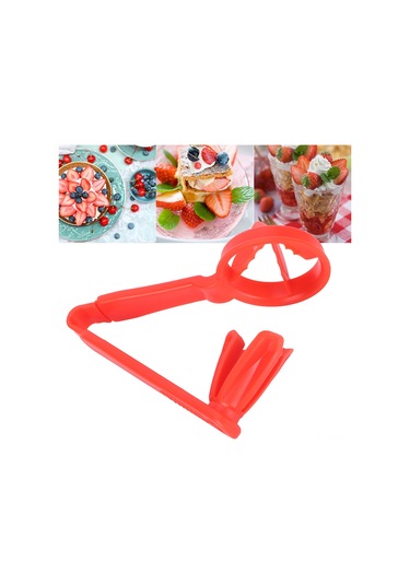 Geeroyoo Kırmızı Pp Plastik Meyve Kesici - Domates, Çilek, Üzümü Hızlı Ve Eşit Parçalara Bölme Aracı - Ev Mutfakları İçin Pratik Ve Dayanıklı Diğer