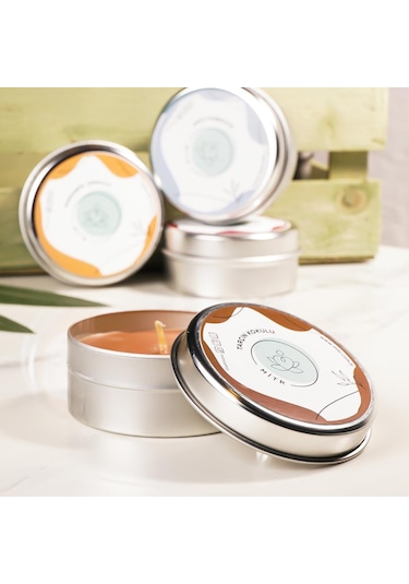 Mitr Tarçın Aromalı Metal Mum Çok Renkli
