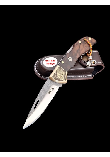 El Yapımı N690 Çelik Gravürlü Balçıklı Kilitli Yaylı Çakı