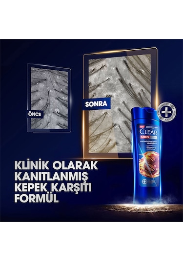 Clear Men Kepeğe Karşı Etkili Şampuan Saç Dökülmesine Karşı 3 x 350 ML