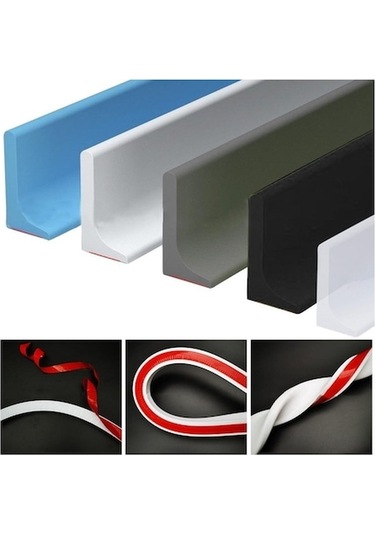 Şeffaf Banyo Tutma Su Bariyeri Şeridi Kuru Ve Islak Ayırma Silikon Conta Şeridi 200 Cm Şeffaf