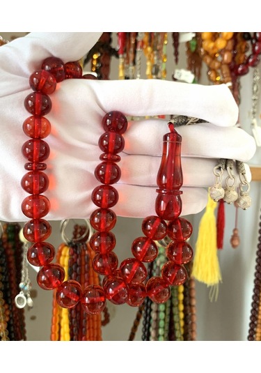 İri Boy Kırmızı Necef Katalin Tesbih