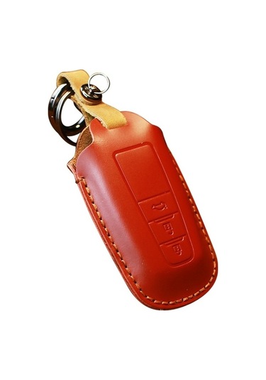 Tongxida Toyota Araba Uyumlu Sığır Derisi Anahtar Koruyucu Kapak Kılıfı Üç Anahtar Versiyonu Kırmızı 2 Adet