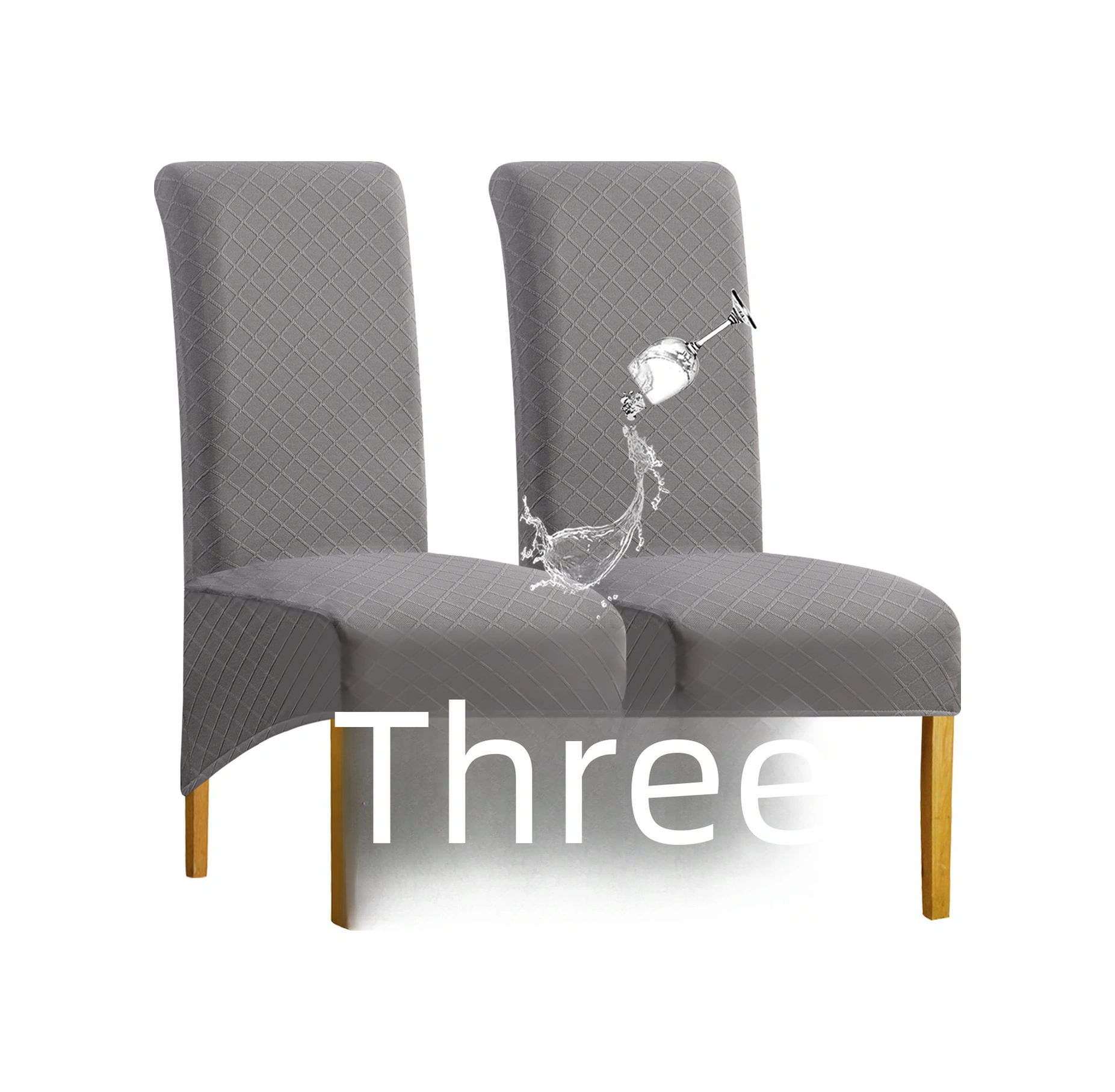 Monyee Kahverengi Dokulu Su Geçirmez Geniş Boyutlu Lastikli Sandalye Örtüsü - Otel Ve Banketler İçin Dayanıklı Koltuk Koruması DiğER