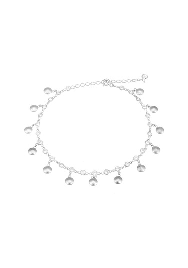 Brezza Lusso Jewelry Çanak Figürlü Taşlı Su Yolu Sallantılı Gümüş Kadın Ayak Halhal Gümüş