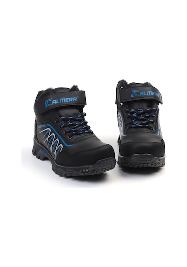 Unisex Çocuk Siyah Sax İçi Kürklü Kışlık Termo Taban Suya Soğuğa Dayanıklı Günlük Rahat Outdoor Bot Saks