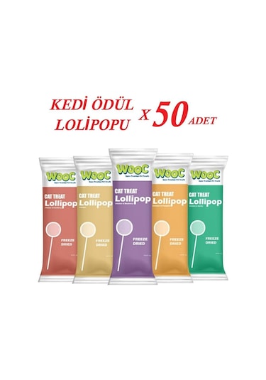 Wooc Lollipop Kedi Ödül Maması Karışık 1,4 Gr 50 Adet