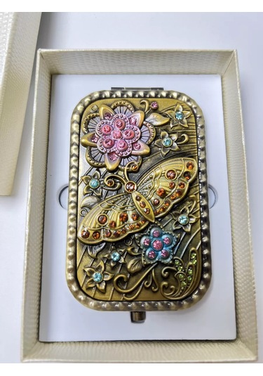 Katlanabilir El Yapımı Kelebek Ayna 226711559 Altın Rengi