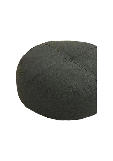 Homyl Yuvarlak Yer Minderi Dekoratif Meditasyon Oturma Koyu Gri