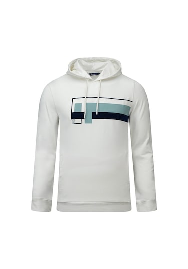 Hatemoğlu Beyaz Regular Fit Baskılı Kapüşonlu Sweatshirt 2977610 Beyaz