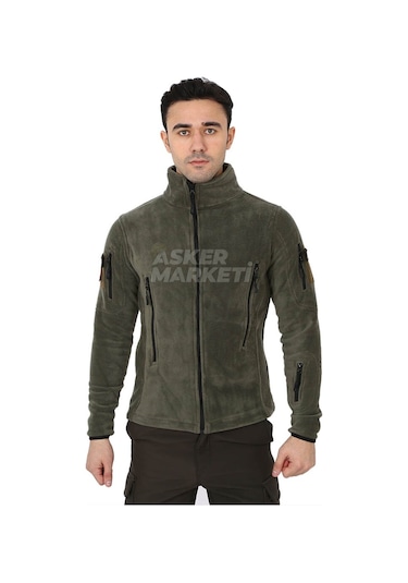 Haki Taktik Polar Hırka Yelek - Askeri Malzeme Haki