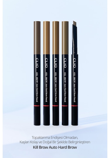 İnce Altıgen Uçlu Kaş Kalemi Clio Kill Brow Auto Hard Brow Pencil 03 Peanut Brown