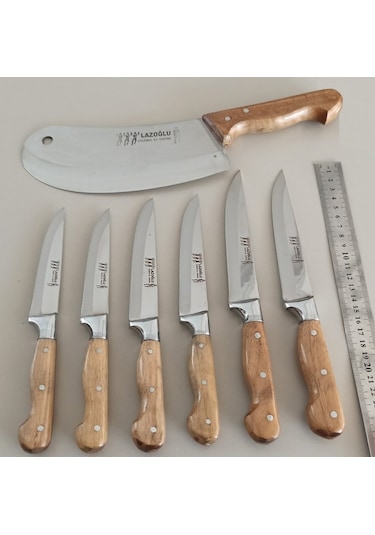 Lazoğlu Sürmene 7 Parça Mutfak Bıçak Seti ve Zırh Bıçağı