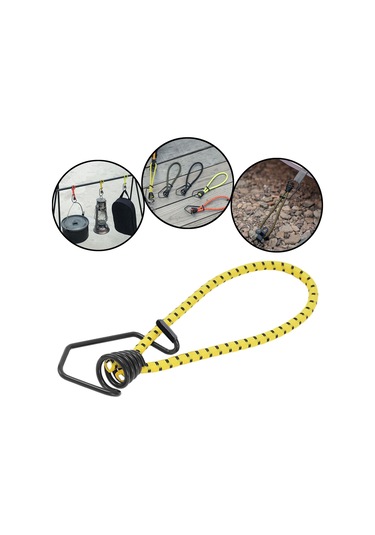 Suntek Kancalı Bungee Kablosu 6mm Halat Kanopi Bağları Sarı Sarı