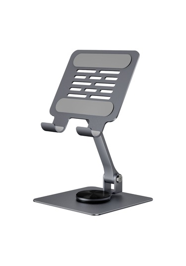 Reedark Gri Metal Dikey/taşınabilir Tablet Tutucu - 360 Döner, Çok Açıklı, Soğutucu Tasarım, İpad Uyumlu Ve Tüm Tabletler İçin Masaüstü Stant