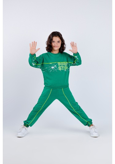 Erkek Çocuk Don't Stop Baskılı Örme Basic Eşofman Takımı 001