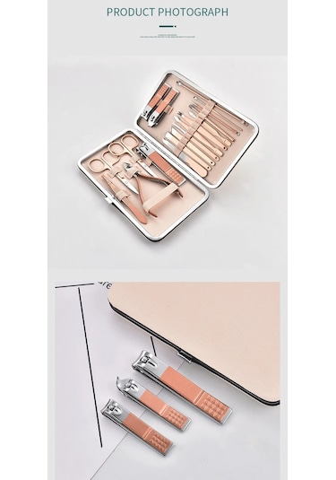 Cloody Çantalı Paslanmaz Çelik Manikür Pedikür Seti 18'li