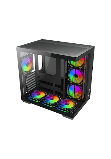 Revenge Supernova x7 ARGB Fanlı ATX Temperli Cam Panel Akvaryum Kumandalı Gaming Bilgisayar Kasası Siyah