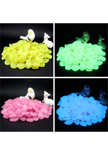 Suofeng 50 Adet Mavi Işıklı Resin Taşları - Güneş Işığıyla 3 Saat Parlar, Bahçe Akvaryum Dekorasyonu, Yol Yönlendirme