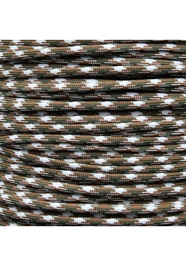 Mg Ropes Paracord İp 4 Mm Beyaz Haki Desenli No:78 10 Metre Çok Renkli