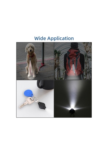 Honmex 10'lu Paket Mor Kasa Anahtar Zinciri Feneri, Beyaz Led Işıklı, Basma/kaydırma Anahtarı, Cr2032 Pil Dahil Siyah