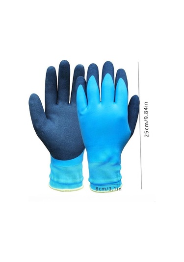 Novahub Mavi Yalıtımlı Kış Sıcak Su Geçirmez İş Eldivenleri Dondurucu Soğuk Geçirmez Güvenlik Bahçesi - Standart