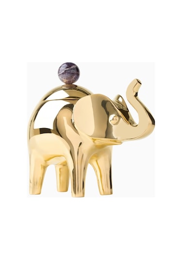 Jonathan Adler Elephant Pirinç, Lüks Dekoratif Tasarım Kutu Dekoratif Kutu Gold