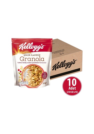 Kellogg's Şeker İlavesiz Granola Turna Yemişi Kabak Çekirdeği ve Kajulu10 x  250 G