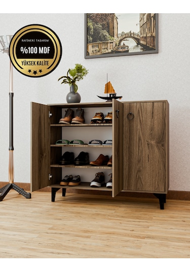 Dekorfim DF08102BR MDF Ayakkabılık Antre Hol Çok Amaçlı Dolap Ayakkabı Dolabı