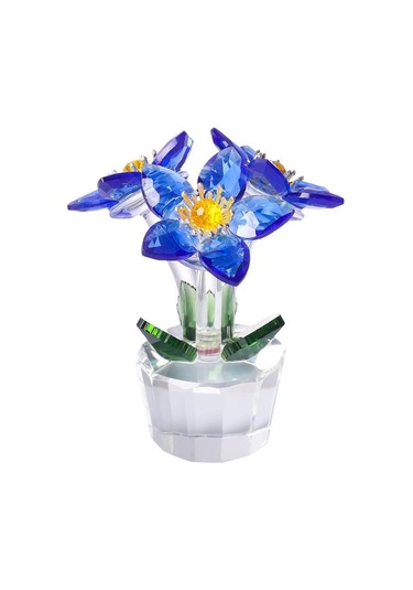 Şeffaf Taban Mini Cam Çiçek Heykeli Süsü Yapay Çiçek Figürin Yıl Dönümü Style 13