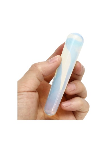 Doğal Opal Kuvars Kristal Şifa Masaj Değnekleri Taş Masajı Reiki Sopa - Şeffaf