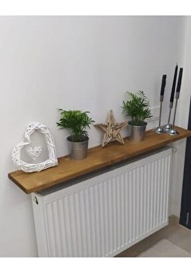 Elit Ahşap 100x15 Petek Üstü Uçan Raf Kaverengi