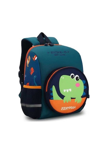 Maoyaya Yeni Anaokulu Schoolbag Moda Sevimli Kontrast Renk Sırt Çantası Yeşil, Renkli Detaylarla Yeşil