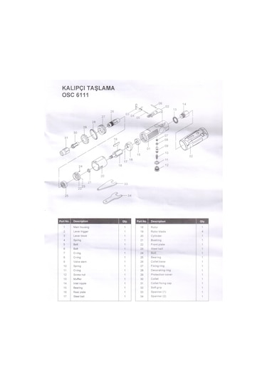 Osacar Osc6111k Havalı Kalıpçı Taşlama