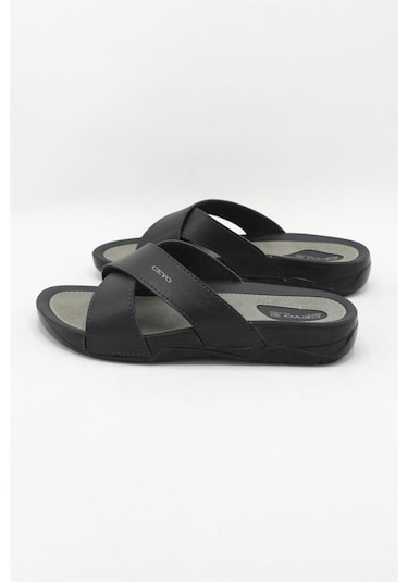 Ceyo 9877 Erkek Anatomik Çapraz Terlik Siyah 40-45 001