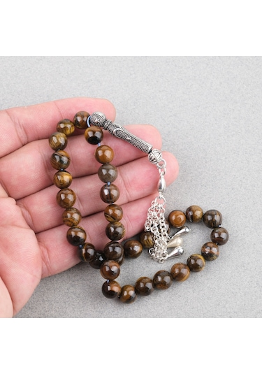 Kaplangözü Bilek Boy Küre Kesim 9mm Tesbih Kahverengi